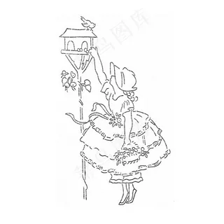 位图 绣花 人物 女人 动物 免费...