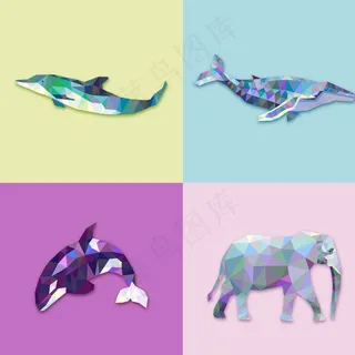几何动物矢量图片