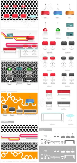 矢量2时尚的室内家居