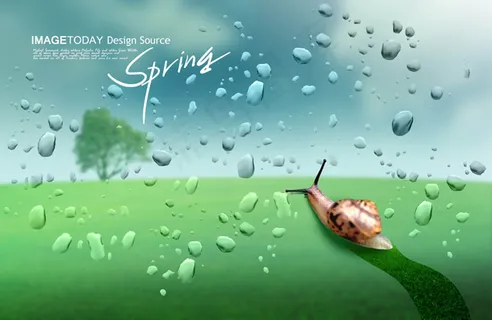 蜗牛快跑PSD免费素材