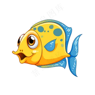 矢量手绘斑点黄色小鱼 矢量手绘斑点黄色小鱼