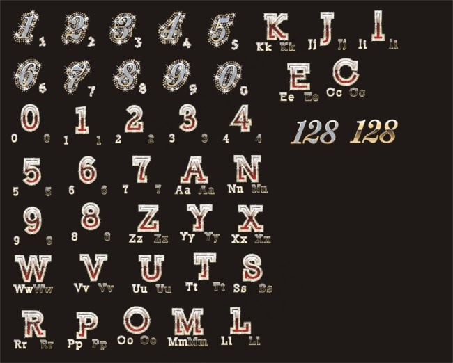 钻石字母cdr矢量模版下载
