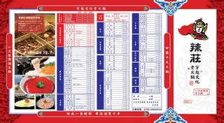 川辣火锅菜单设计_CDR素材下载-点菜单