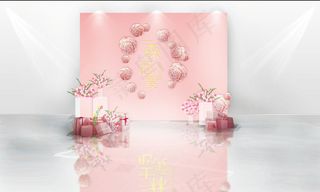 婚礼粉色迎宾区效果图