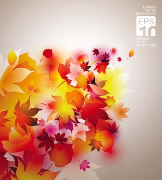 秋意红叶矢量背景素材