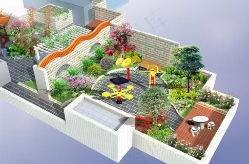 屋顶花园效果图图片 屋顶花园效果图图片
