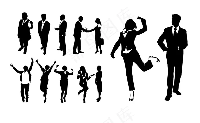 商业商务人物剪影PSD素材下