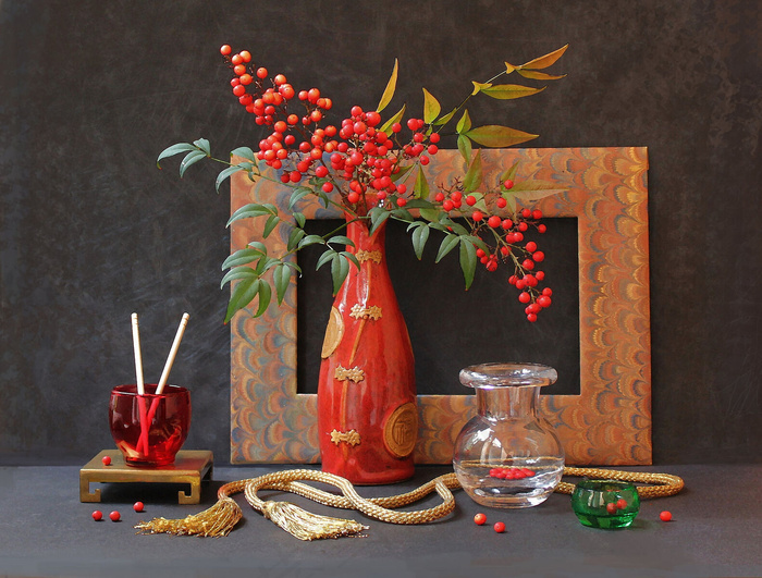 数码静物油画图片