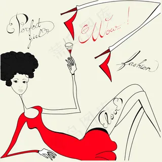 时尚女郎简笔画