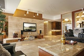 现代简约电视背景墙效果图