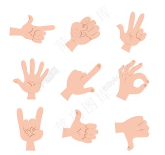 卡通手势矢量素材