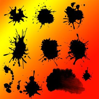 10款喷溅墨迹效果psd素材