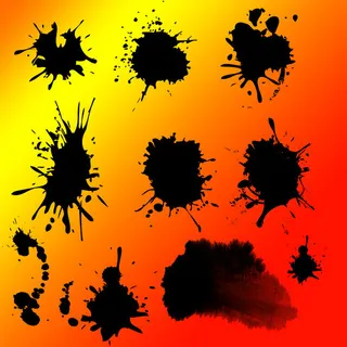 10款喷溅墨迹效果psd素材