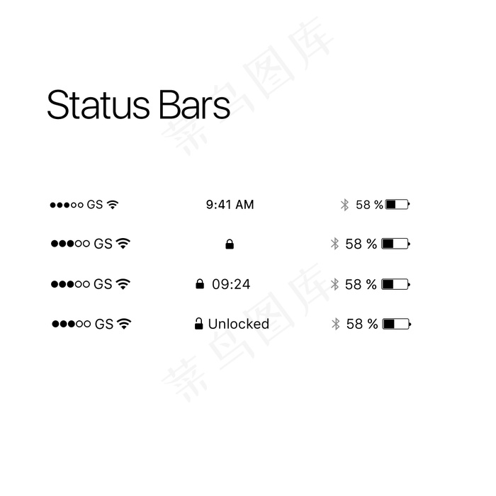 IOS10 Status Barspsd模版下载