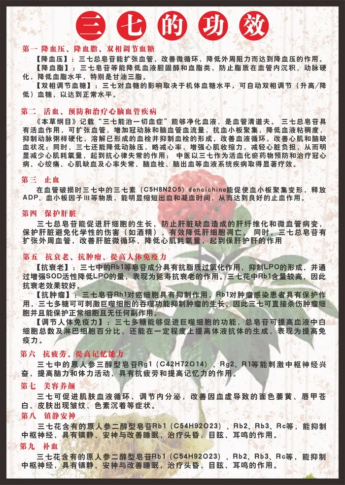 三七功效cdr矢量模版下载