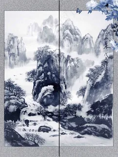 中国画移门 中国画移门