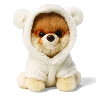 戴白色帽子的布娃娃狗免抠png透明素材