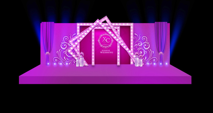 紫色留影区 婚礼留影(7087X4252(DPI:120))psd模版下载