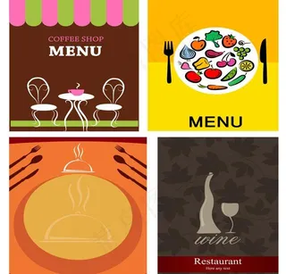 西餐厅菜单矢量素材图片