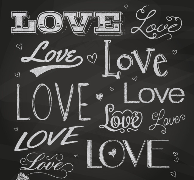 love字体设计ai矢量模版下载