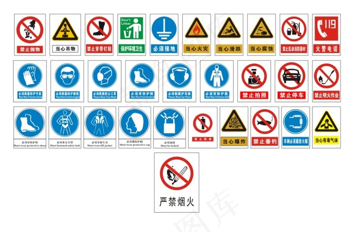 安全标识cdr矢量模版下载