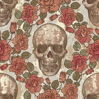 骷髅背景图案08—矢量素材