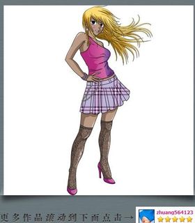 矢量动漫长发美女图片