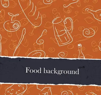 墨迹撕裂的手绘食品背景图片