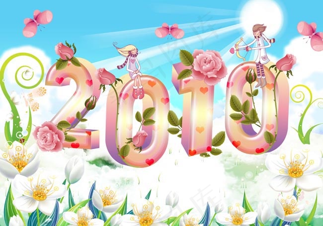 2010年情人节素材(210X297)cdr矢量模版下载