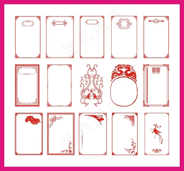 红色边框ai矢量模版下载