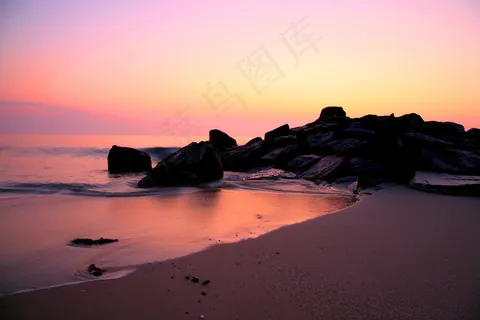 海岸夕阳美景图片 海岸夕阳美景图片