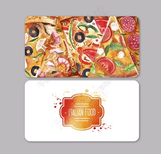 意大利披萨店名片矢量图