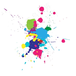 115款彩绘喷溅水墨免扣png素材