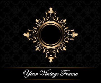 欧式金色花纹边框矢量素材