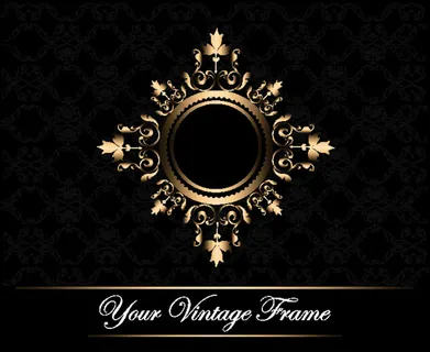 欧式金色花纹边框矢量素材