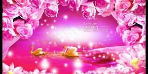 温情花欲语婚纱背景PSD分层素材 ...