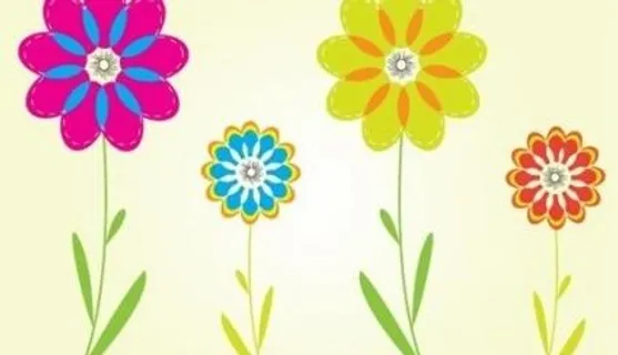 五彩缤纷的花朵矢量