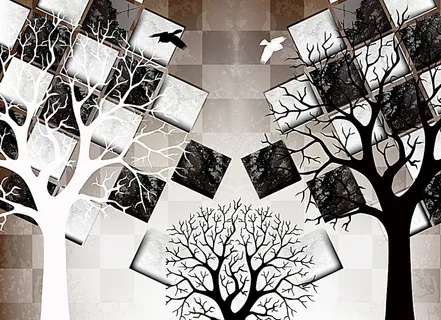 矢量枯树背景墙图片