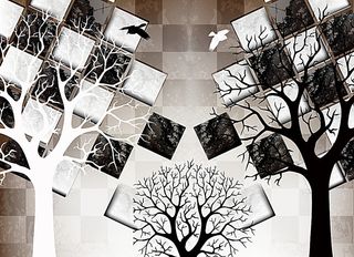 矢量枯树背景墙图片