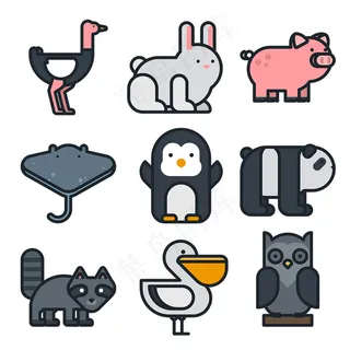简约动物icon图标