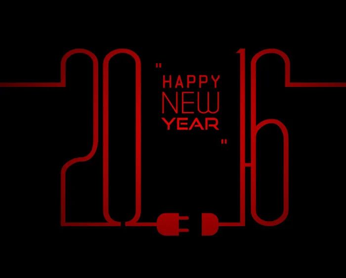 创意2016年电源线艺术字矢量图ai矢量模版下载