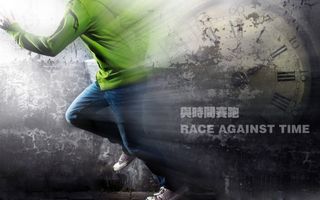 珍惜时间与时间赛跑招贴海报