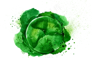 春季古风水彩彩绘风景画背景素材