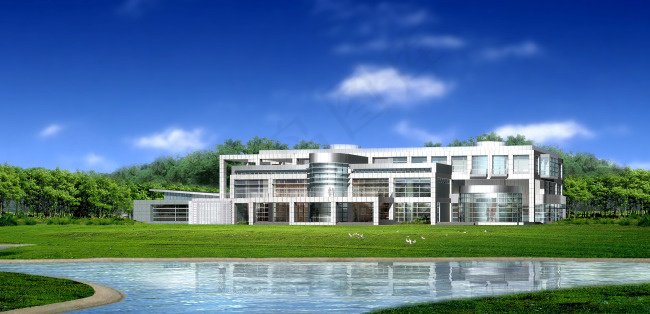 会所建筑效果图