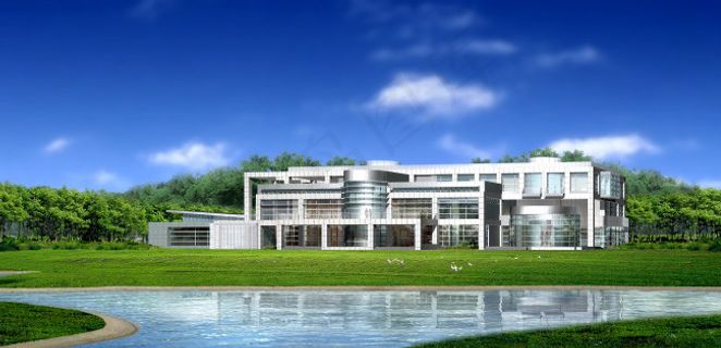 会所建筑效果图 会所建筑效果图