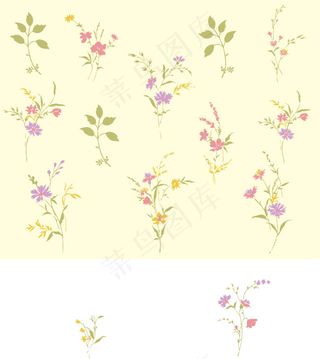 黄色小碎花图案服装服饰图案