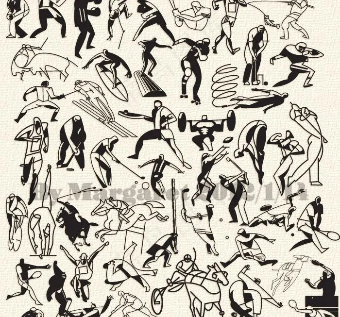 体育运动人物插图图片eps,ai矢量模版下载