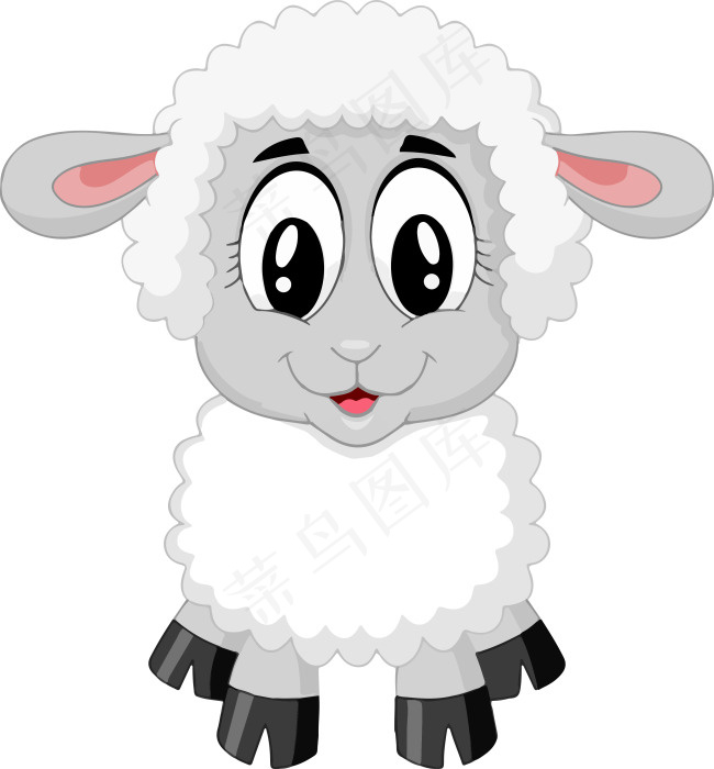 可爱深色奶牛卡通插画