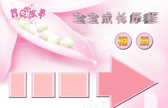 宝宝成长相册图片psd模版下载
