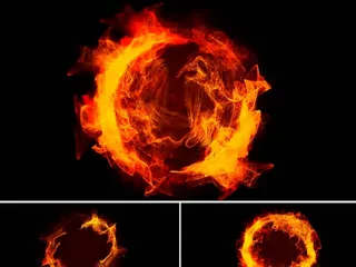 高清唯美粒子汇聚火球随音乐变化视频